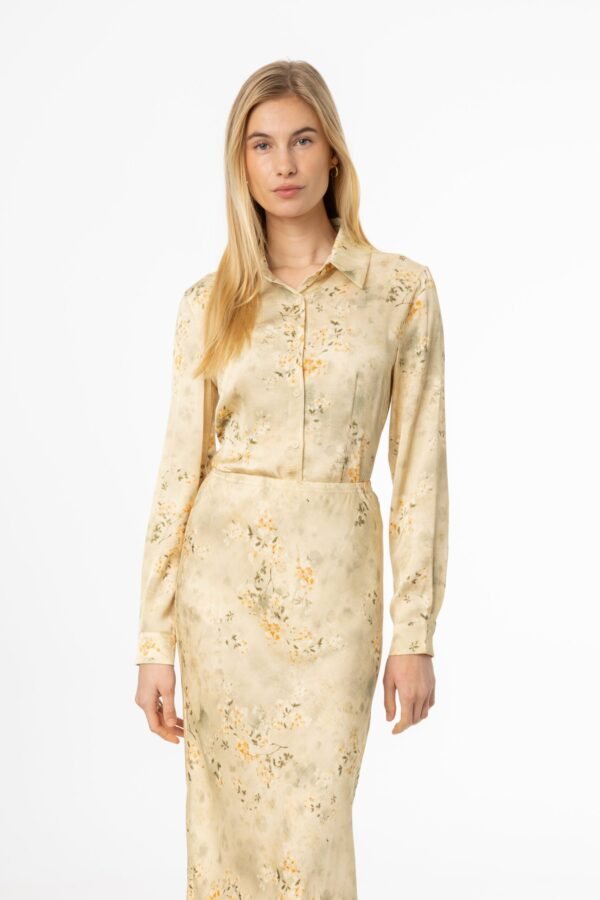 Beige Floral Printed Blouse