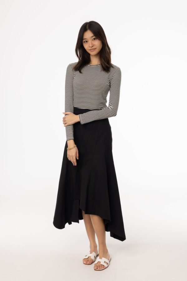 Black Asymmetrical Maxi Skirt